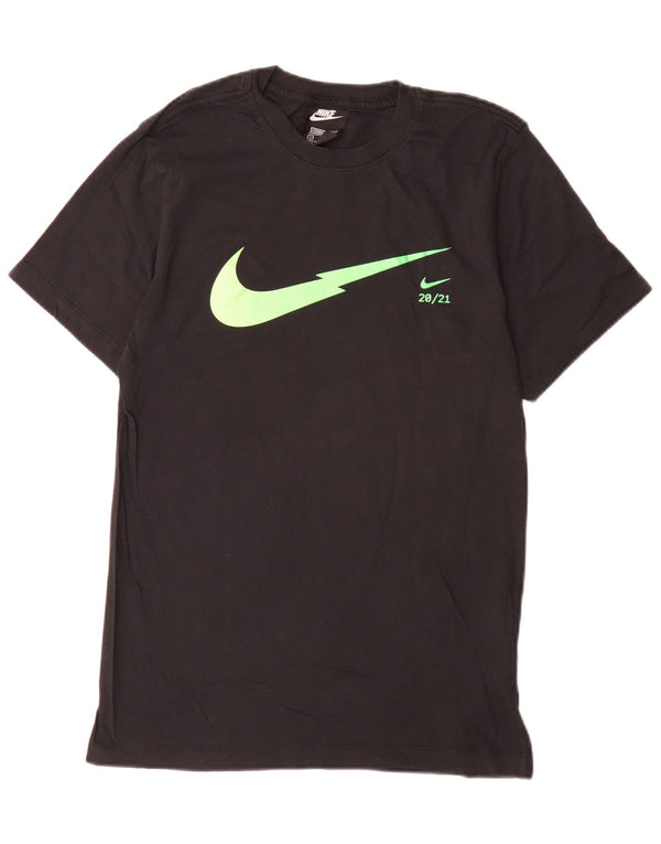 Nike Camiseta gráfica de ajuste estándar para hombre, talla pequeña, algodón negro