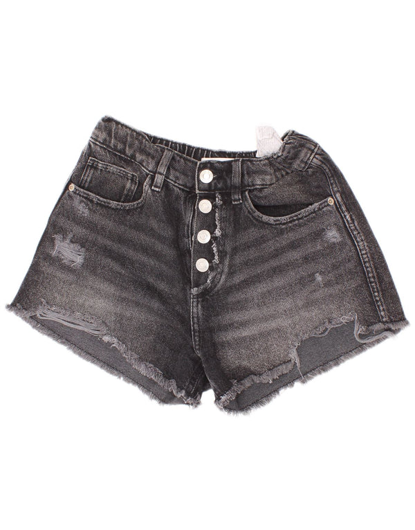 Zara Girls Denim Shorts 11-12 år W26 Grå Bomuld