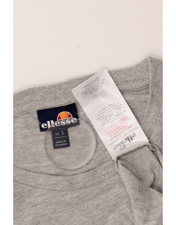 Ellesse Mens T-Shirt Top Large Grey Flecked Cotton