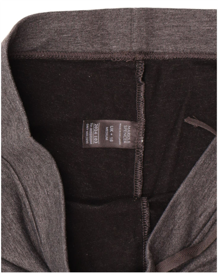 Marks & Spencer Damen-Trainingshose, UK-Größe 46, Größe L, Grau, Baumwolle