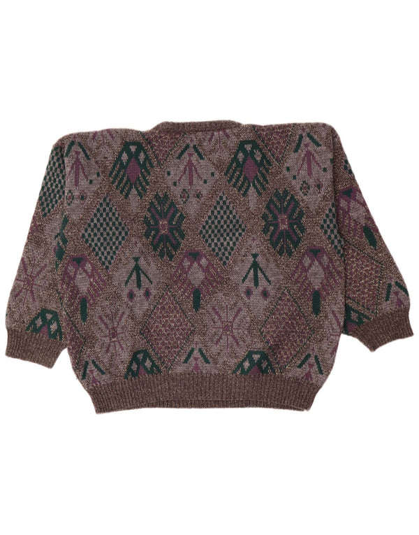 Maglione girocollo da uomo Avanti IT 56/58 XL Lana geometrica grigia