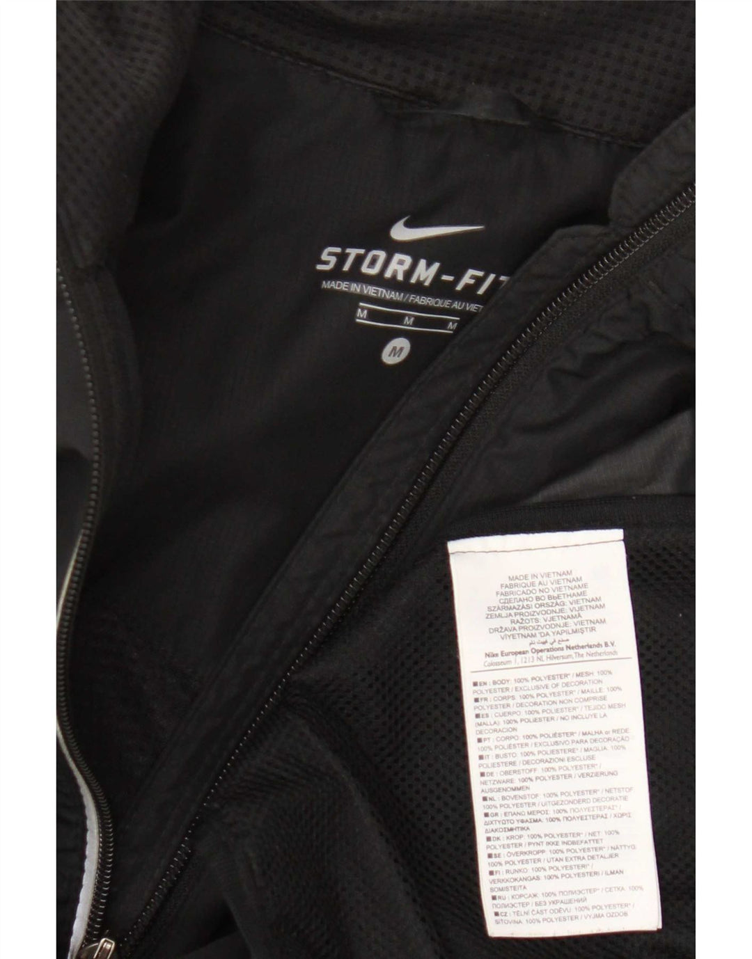 Nike Damen Storm-Fit Trainingsanzug Top Jacke UK 12 Medium Schwarz Polyester