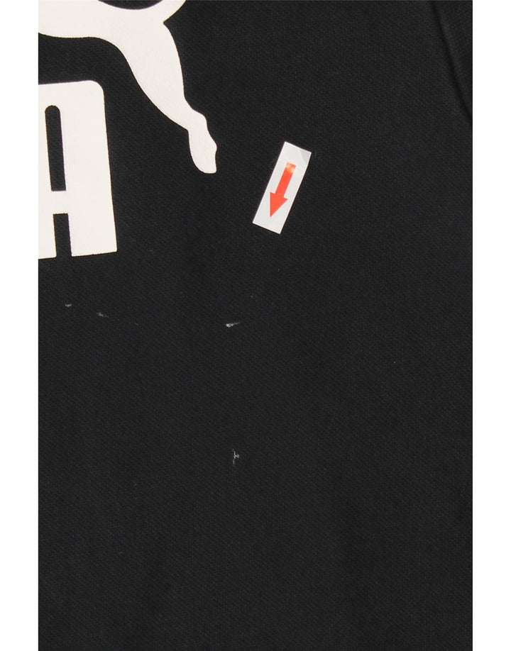 Puma Mens Graphic Hoodie Jumper Medium Black Cotton