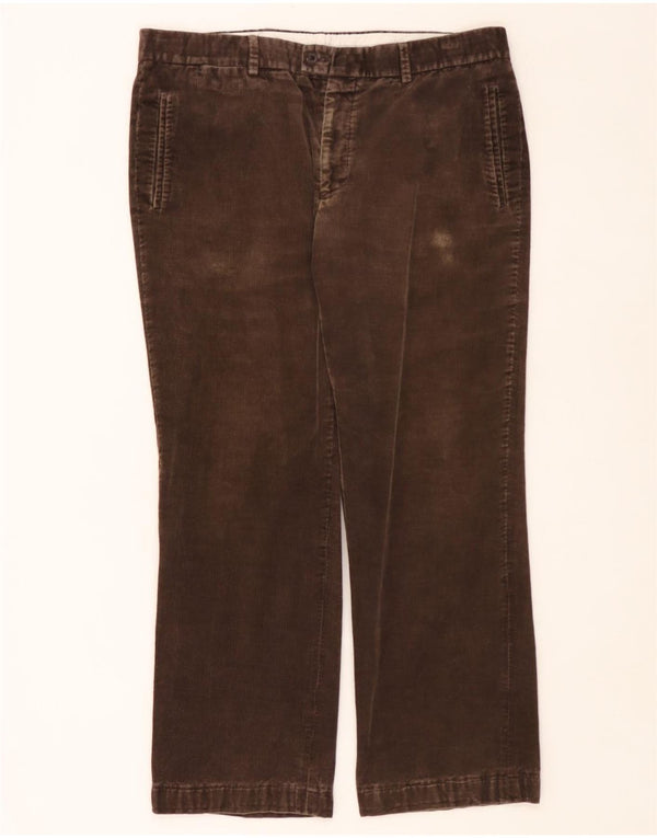 Pantaloni dritti in velluto a coste da uomo Zara EU 46 XL W36 L29 Poliestere marrone
