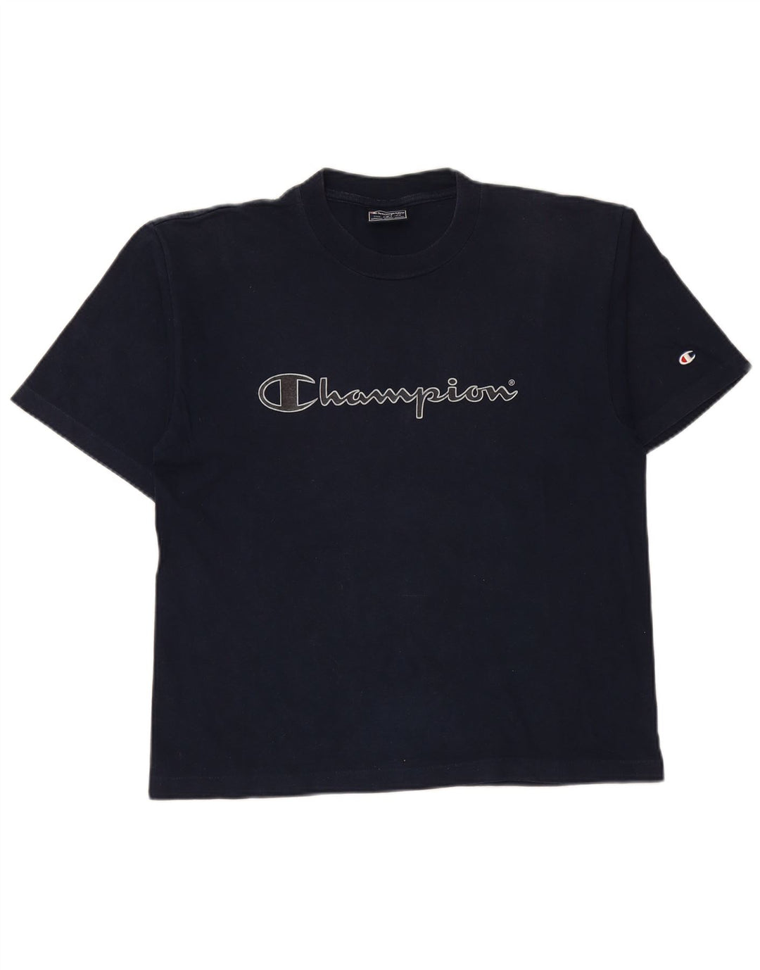 CHAMPION Mens Graphic T-Shirt Top Medium Navy Blue