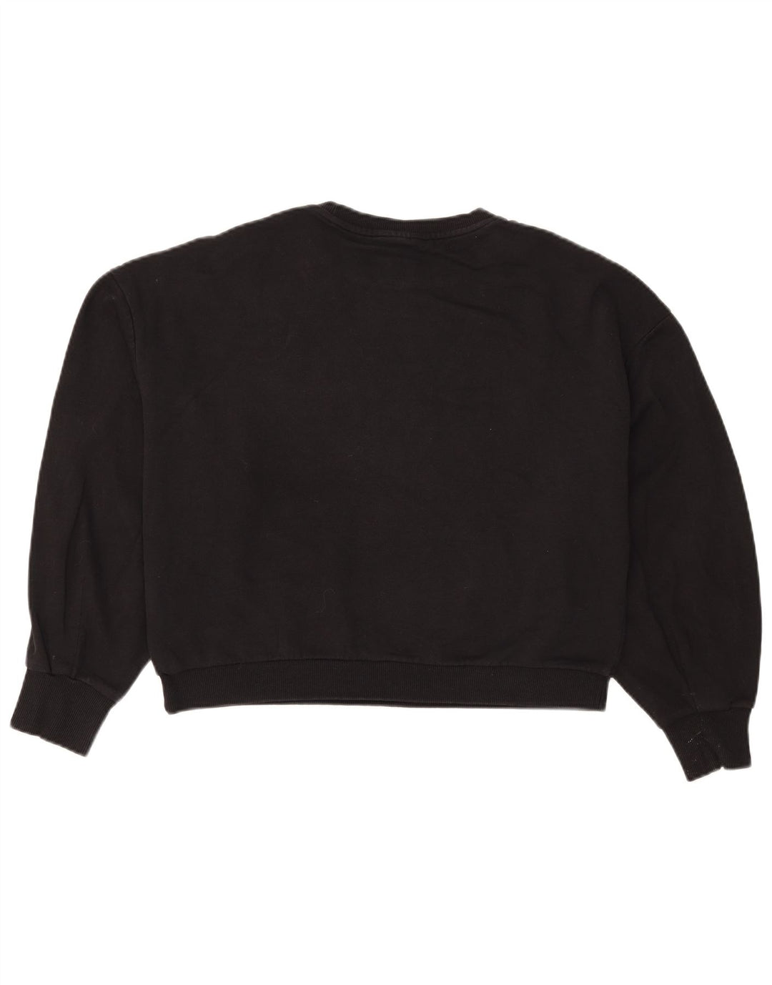 REEBOK Womens Crop Oversized Sweatshirt Jumper UK 12/14 Medium Black