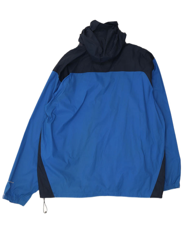 Columbia Mens Hooded Rain Jacket UK 42 XL Blue Colourblock Nylon