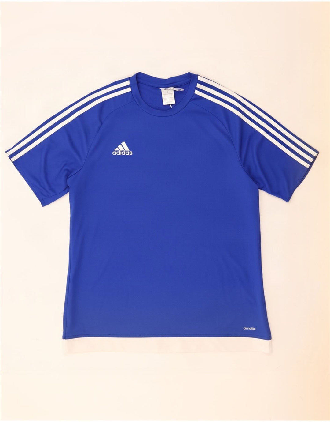 Adidas Herren Climalite T-Shirt Top Large Blau Colourblock