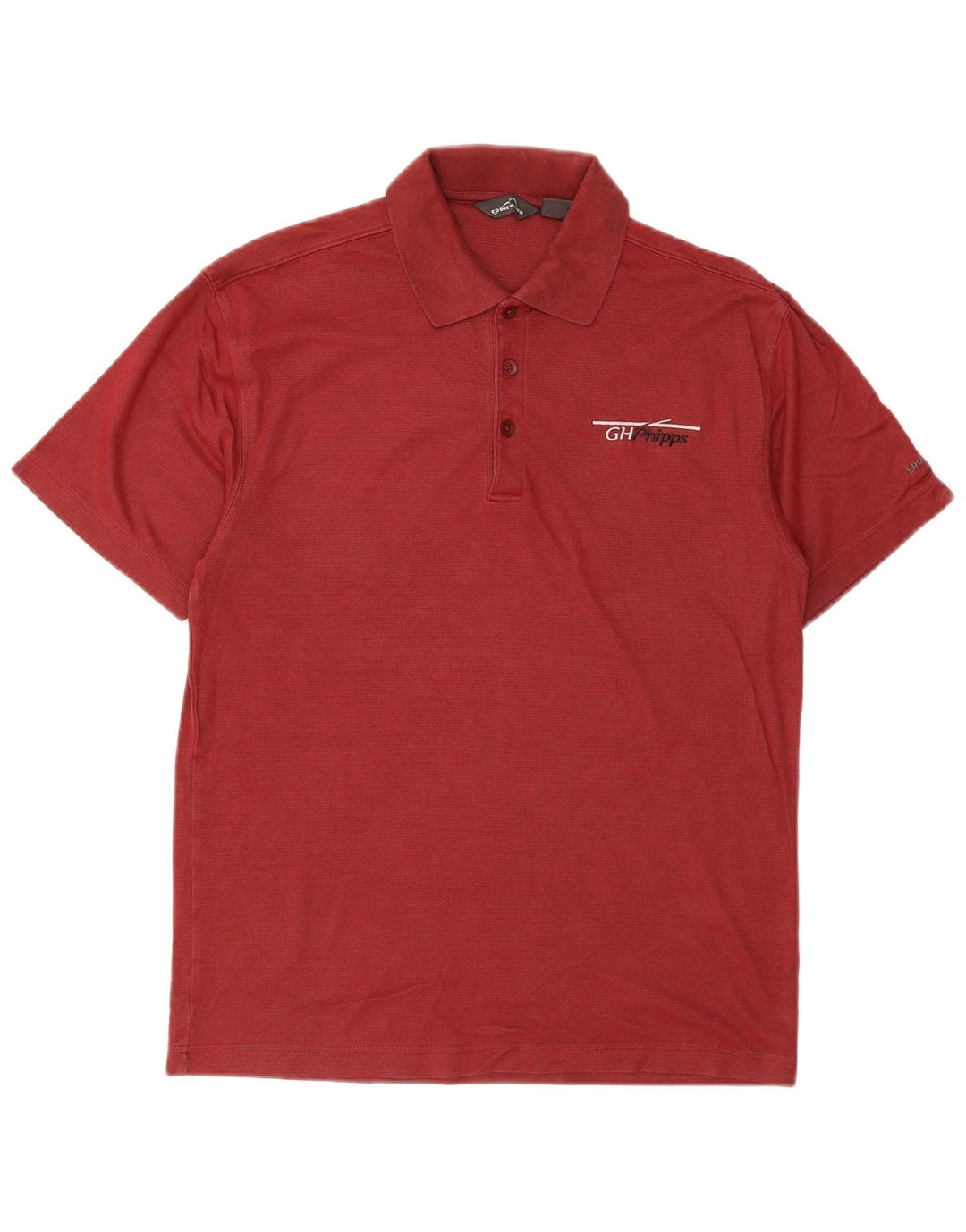 EDDIE BAUER Mens Polo Shirt Small Burgundy Cotton