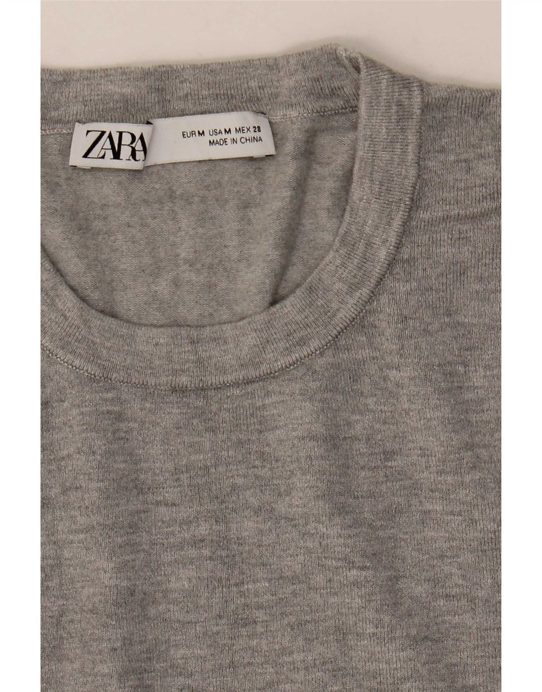 Maglione maglione girocollo da donna Zara UK 12 Grigio medio