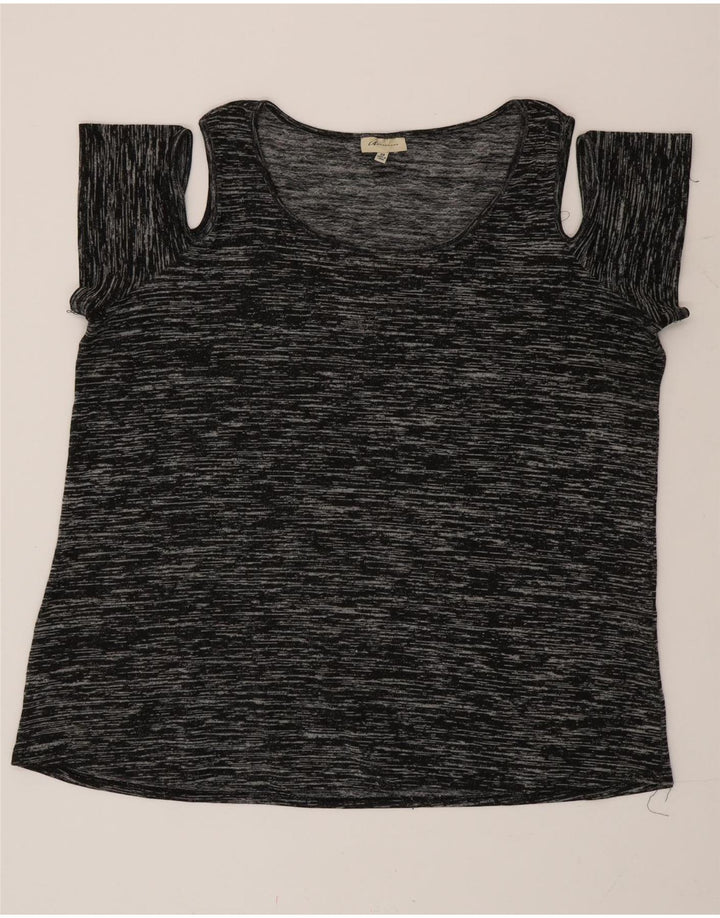 Marks & Spencer Womens Autograph Blouse Top UK 20 2XL Black Flecked