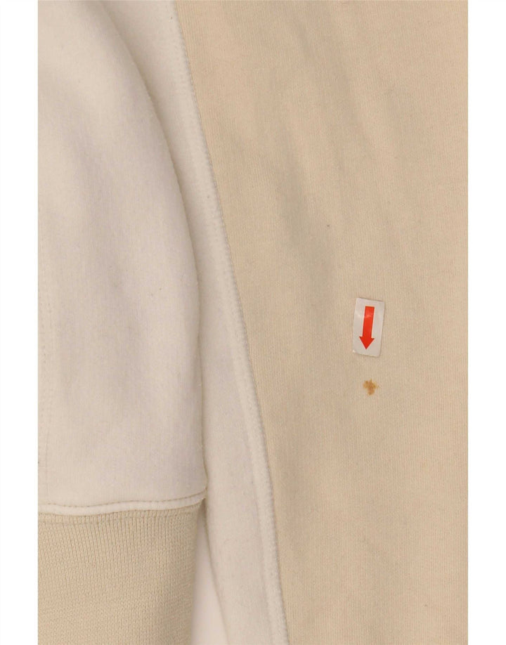 Kappa Womens Zip Neck Sweatshirt Jumper UK 14 Medium Beige Colourblock