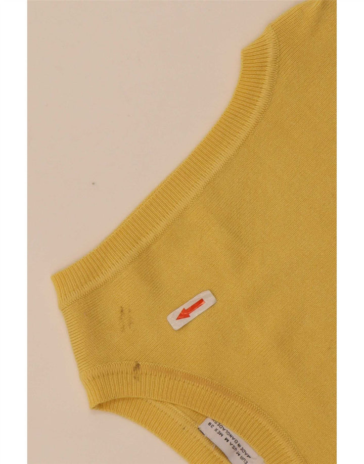 Zara Γυναικείο γιλέκο Crop Top UK 12 Medium Yellow Viscose
