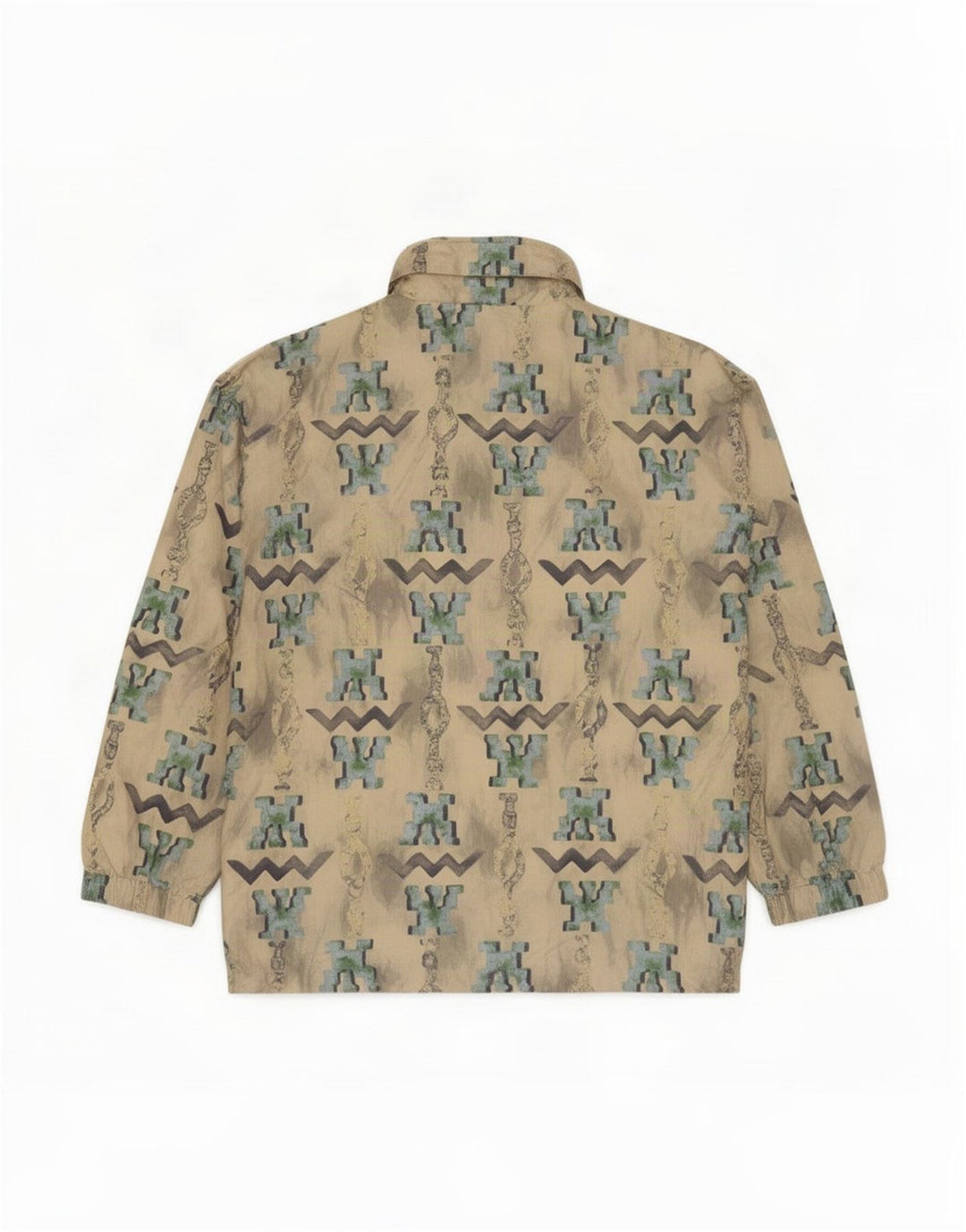 Exxtasy Chaqueta anorak holgada con estampado abstracto para hombre UK 36 Small Off White