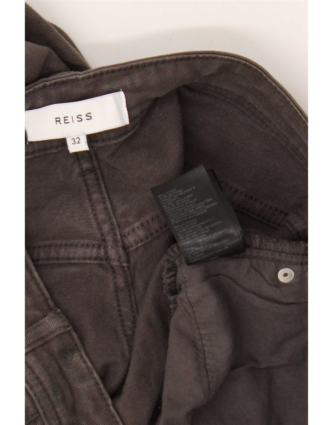 Reiss Mens Slim Jeans W32 L32 Grey Cotton