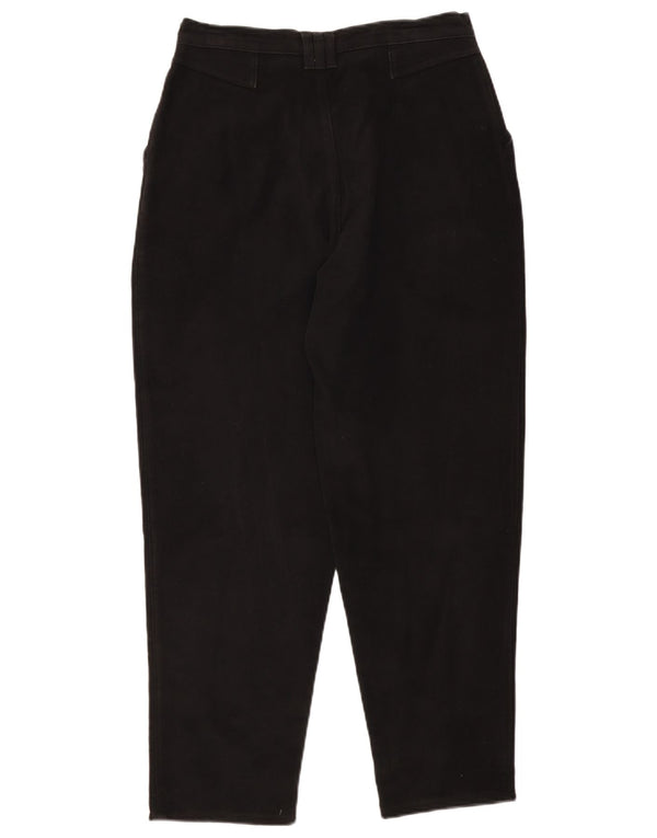 Funky Damen Tapered Chino-Hose IT 46 Large W30 L28 Schwarze Baumwolle