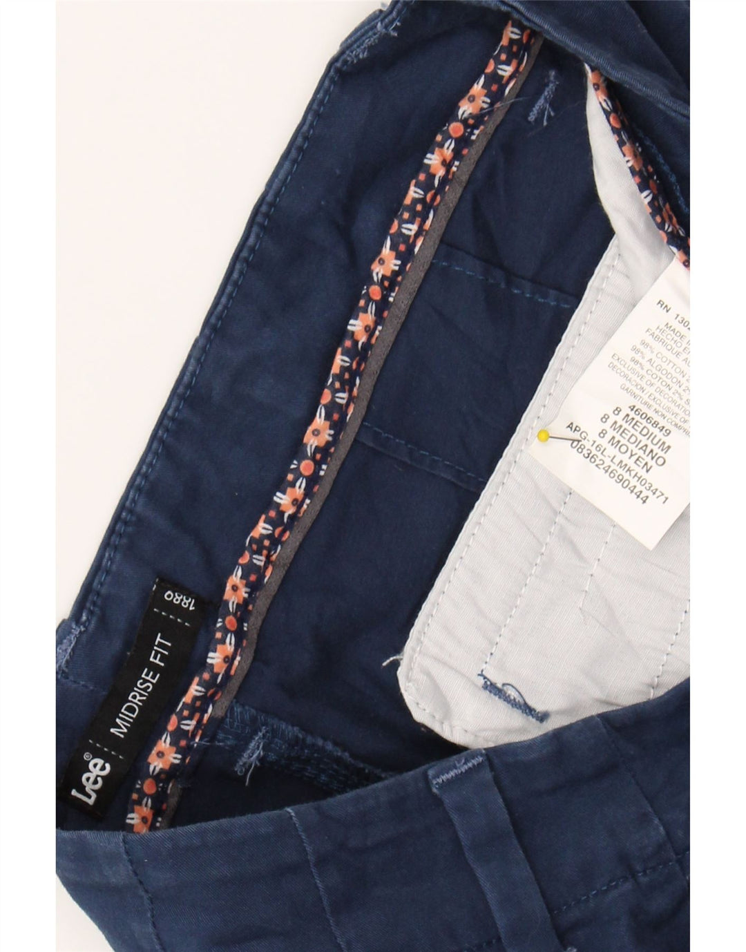 LEE Womens Mid Rise Cropped Trousers US 8 Medium W32 L24 Navy Blue Vintage Lee and Second-Hand Lee from Messina Hembry 