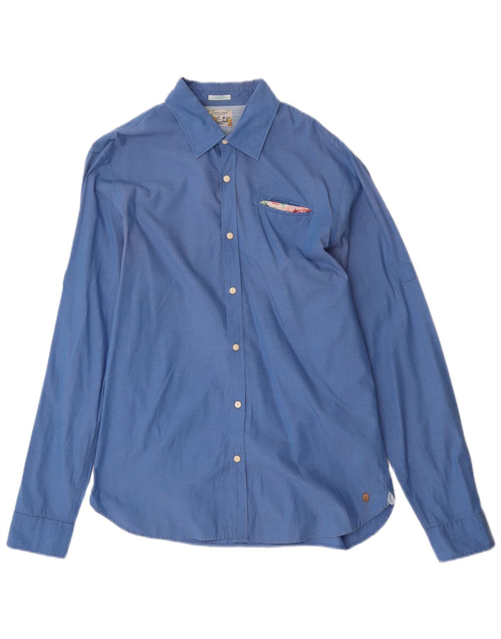 Scotch & Soda Mens Shirt Large Blue Cotton