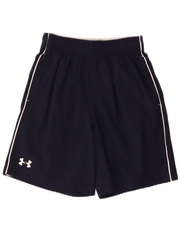 Under Armour Mens Heat Gear Graphic Sport Shorts Small Navy Blue