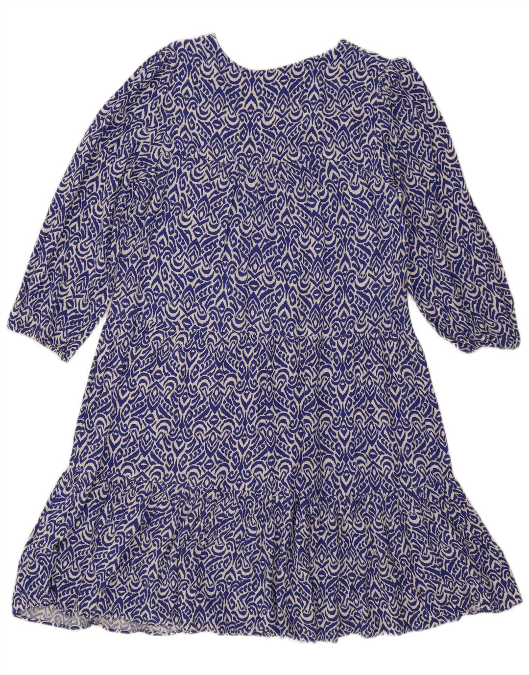 Phase Eight Kvinder abstrakt mønster A-line kjole UK 12 Medium Blue