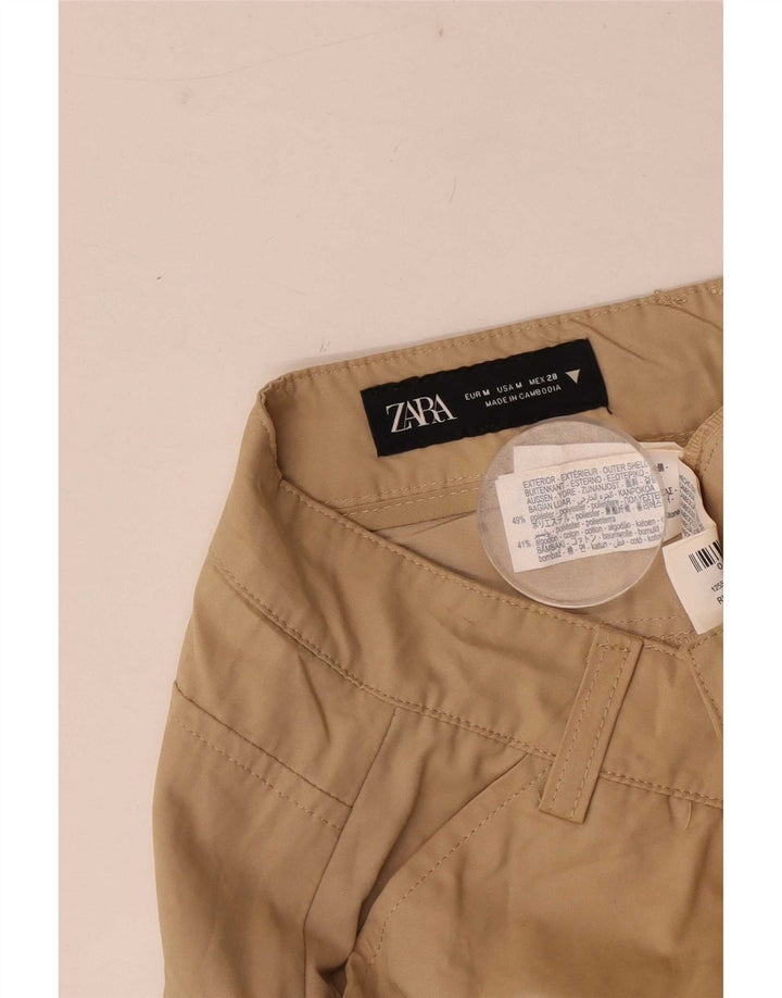 Zara Womens Cargo Shorts Medium W28 Beige Polyester