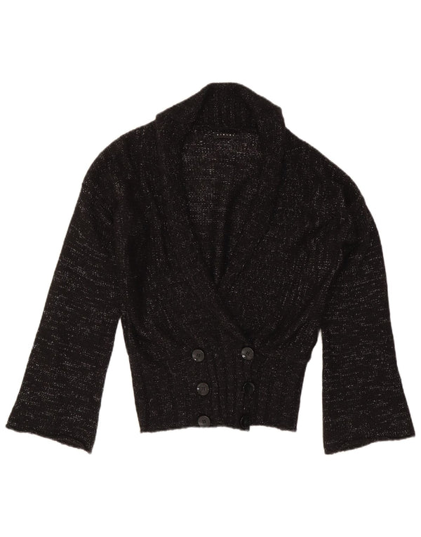 Sisley Womens Cardigan Sweater UK 14 Medium Black Flecked