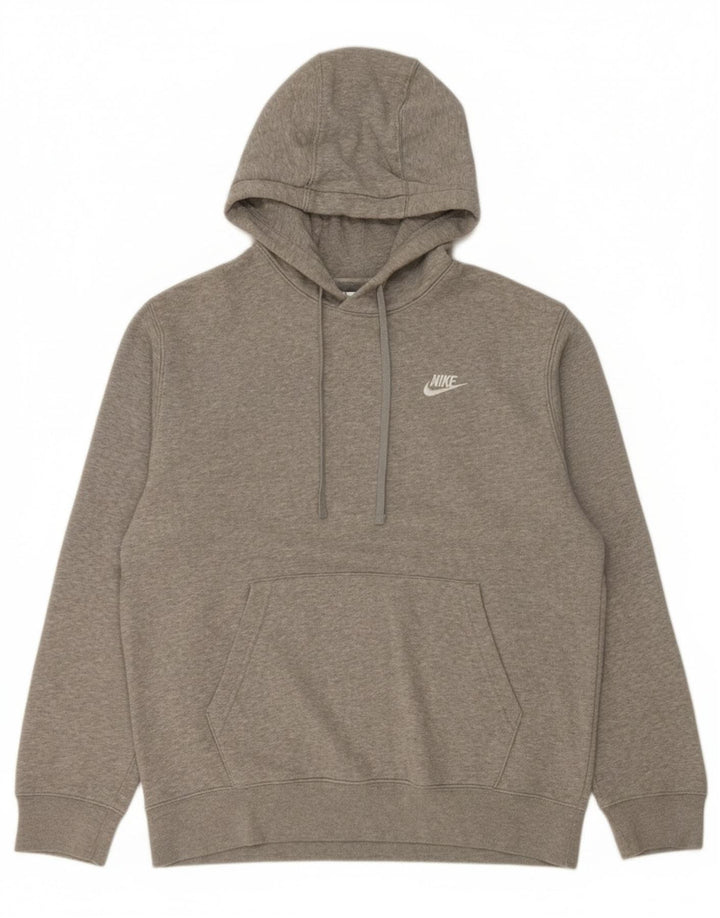 Felpa con cappuccio grafica Nike da uomo in cotone chiazzato grigio medio