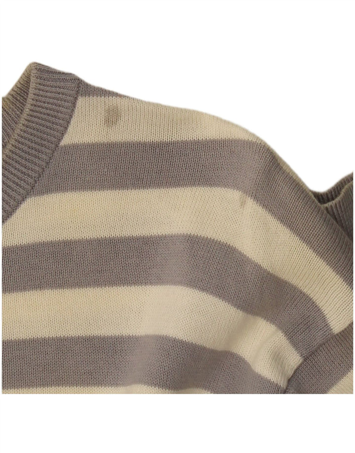 Suéter masculino LYLE & SCOTT com gola redonda e algodão listrado cinza XL