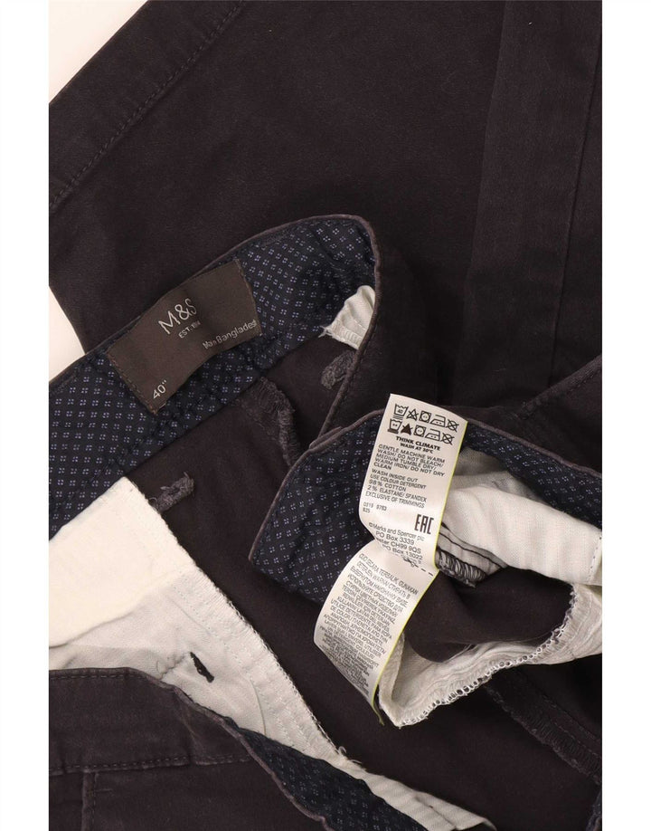 Marks & Spencer Mens Chino Shorts W40 XL Black Cotton