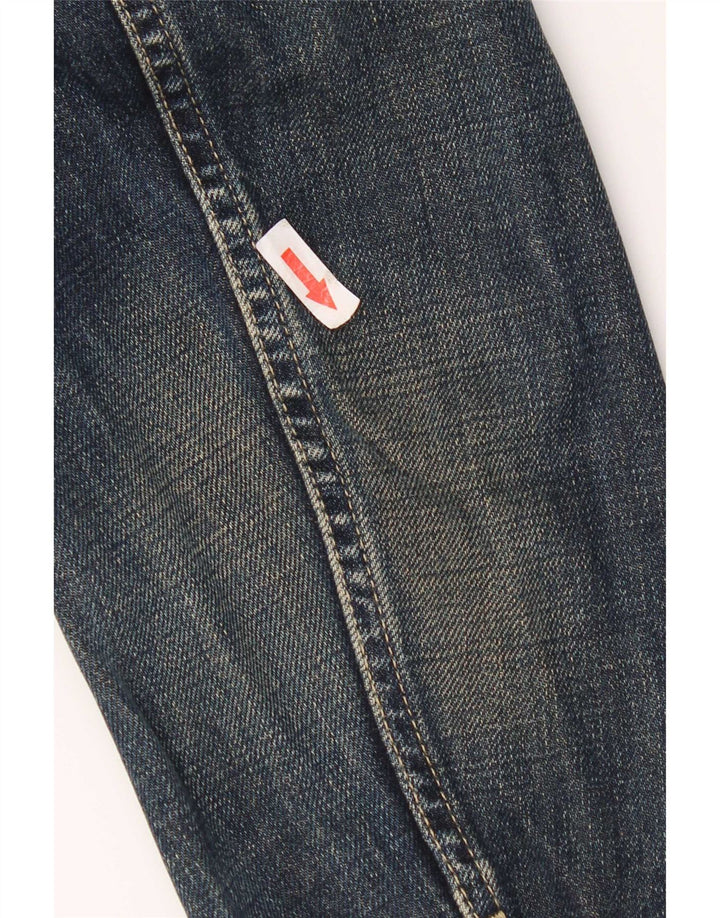 Gas Womens Crop Denim Jacket UK 16 Large Navy Blue Cotton