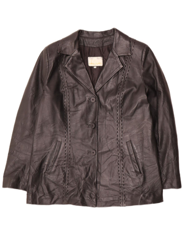 Mira Furs Womens Leather Jacket IT 46 Large Black Leather