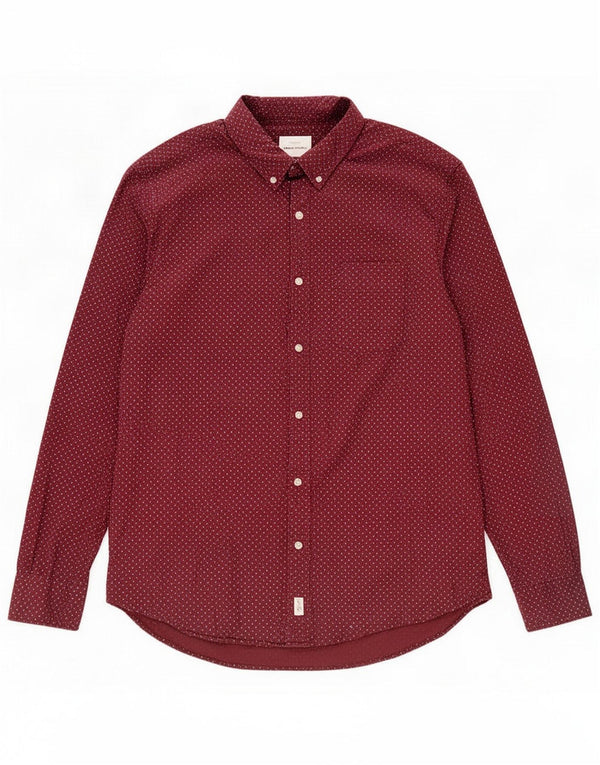 Camisa para hombre American Eagle XL Algodón manchado burdeos