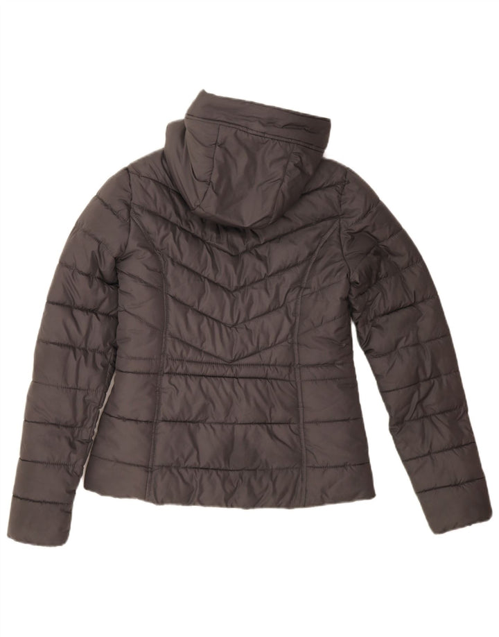 Hollister Womens Hooded Padded Jacket UK 6 XS Grey Polyester