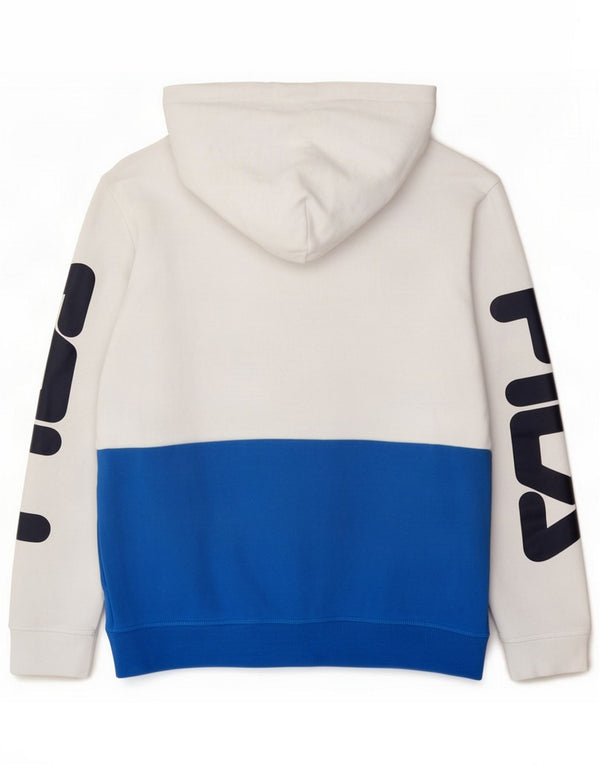 Fila Grafisk hættetrøje til mænd Small White Colourblock Cotton