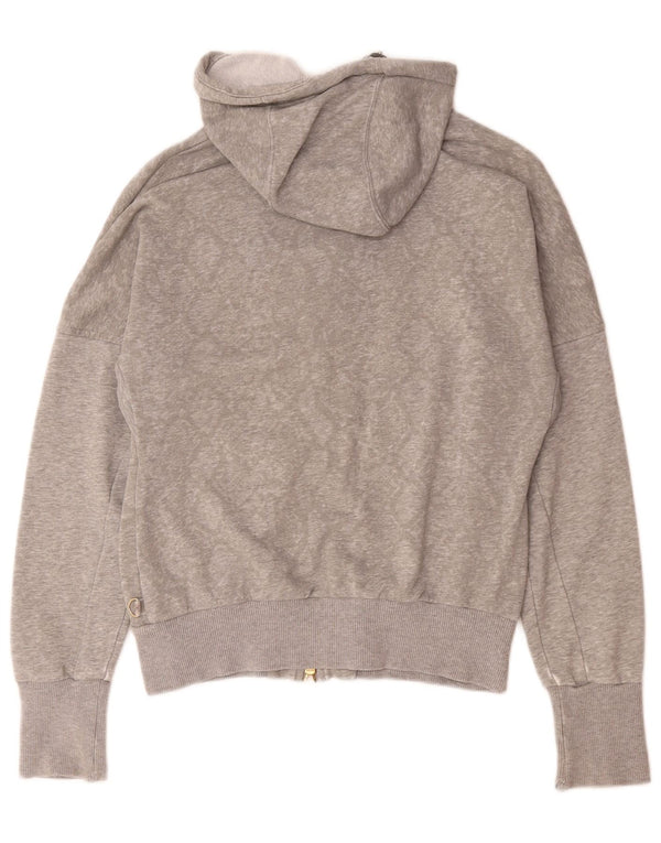 Nike Womens Zip Hoodie Sweater UK 10/12 Medium Grey Cotton