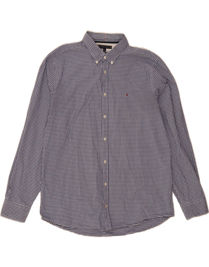 TOMMY HILFIGER Mens Regular Fit Shirt XL Blue Gingham Cotton Vintage Tommy Hilfiger and Second-Hand Tommy Hilfiger from Messina Hembry 