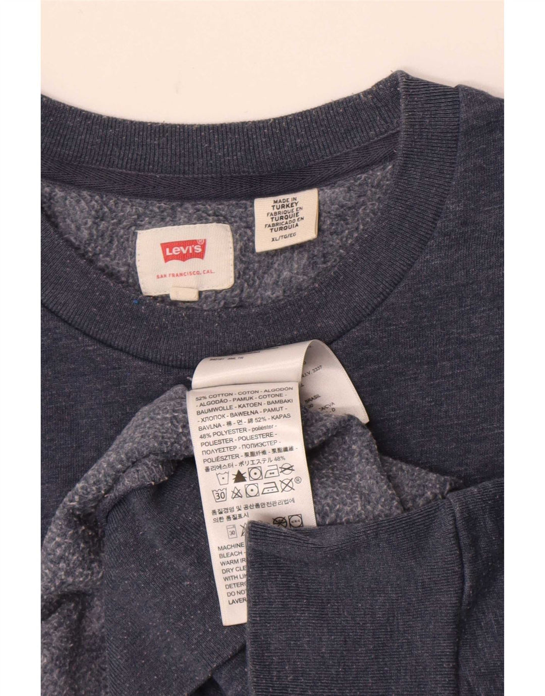 Levi's Mens Graphic Sweatshirt Jumper XL Navy Blue Flecked Cotton