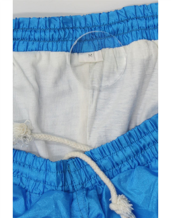 Vintage Mens Tracksuit Trousers Joggers Medium  Blue Colourblock Polyamide