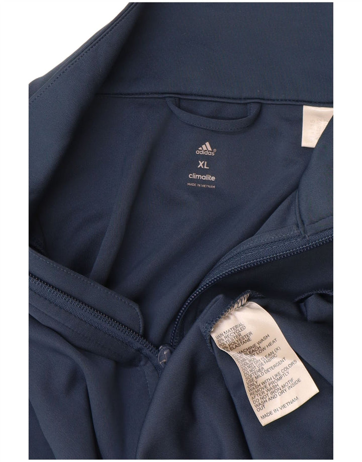 Adidas Womens Climalite Tracksuit Top Jacket UK 18 XL Navy Blue Polyester
