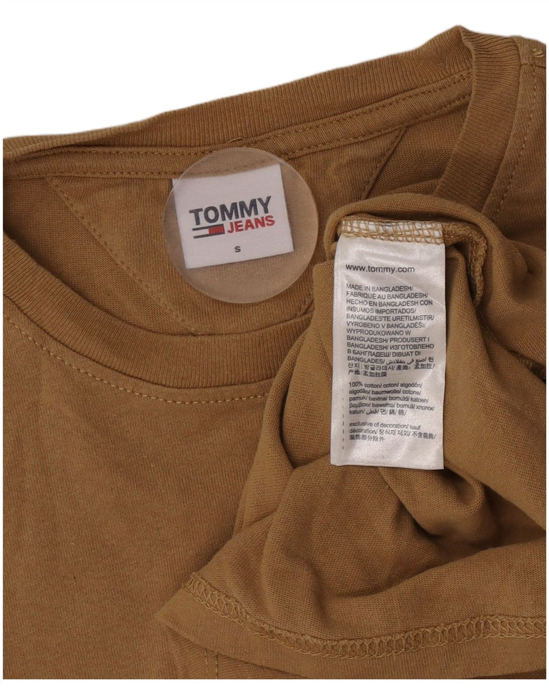 Tommy Hilfiger Mens T-Shirt Top Small Brown Cotton