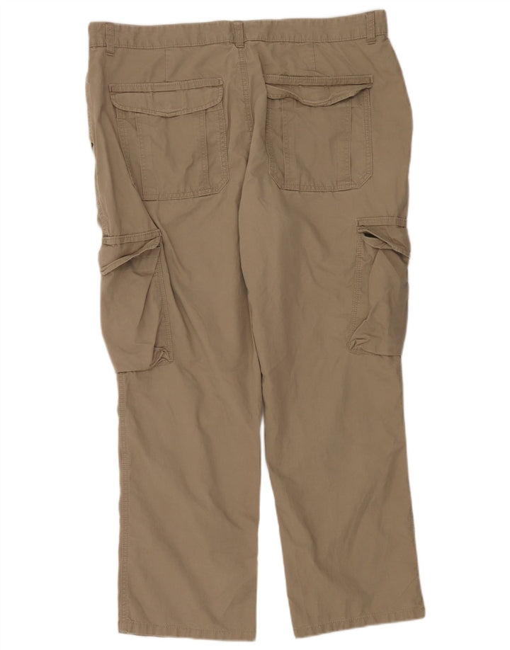 Marks & Spencer Mens Regular Fit Cargo Trousers W40 L29 Beige Cotton