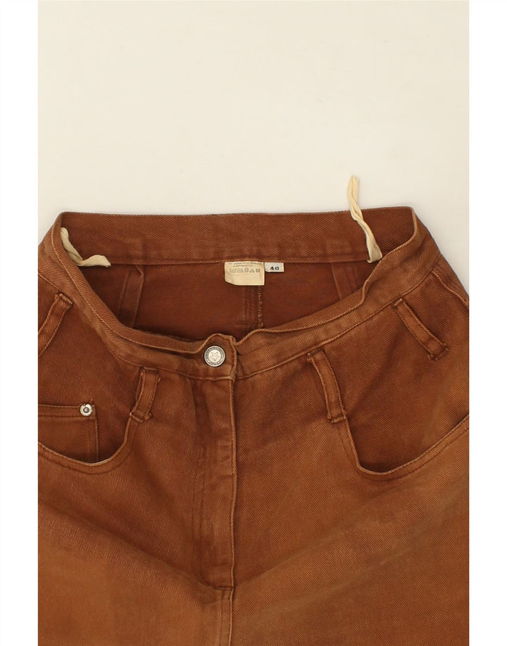 VINTAGE Womens Denim Skirt EU 40 Medium W28 Brown Cotton