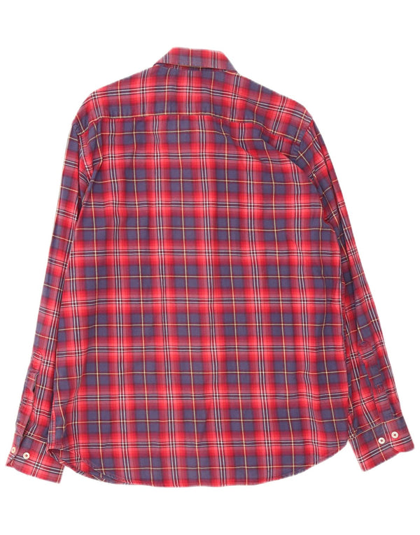 Carrera Mens Regular Fit Flannel Shirt XL Red Check Cotton