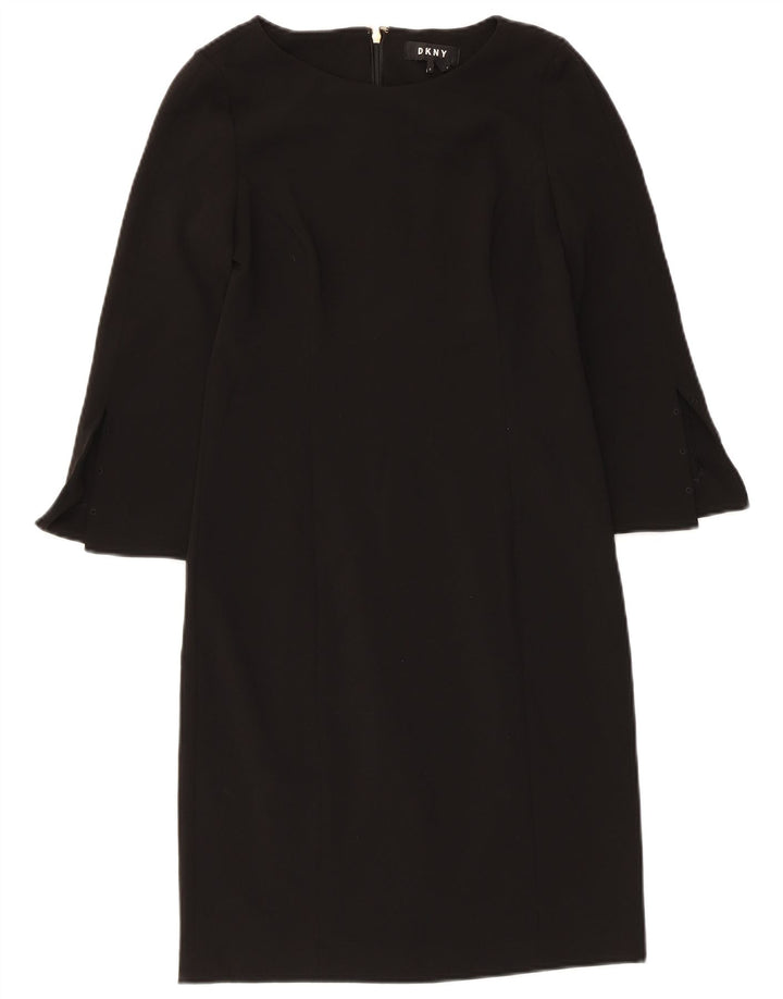 Dkny Womens 3/4 Sleeve Sheath Dress US 2 XS Black Polyester
