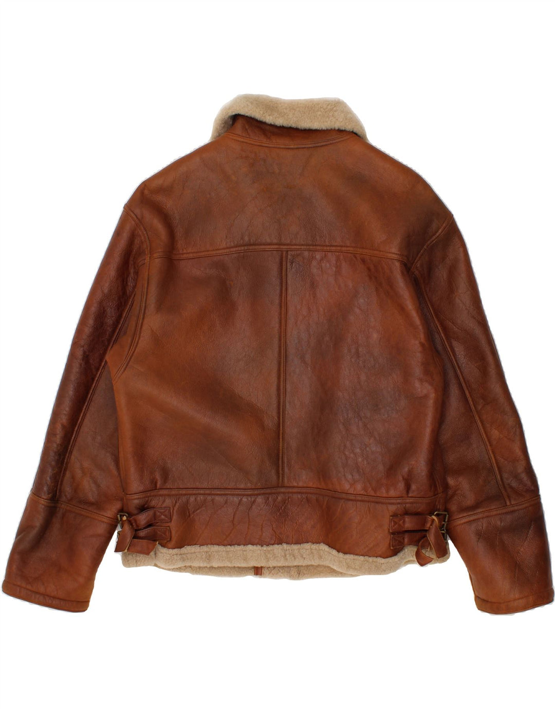 VINTAGE Herren Shearling Jacke IT 52 XL Braunes Shearling