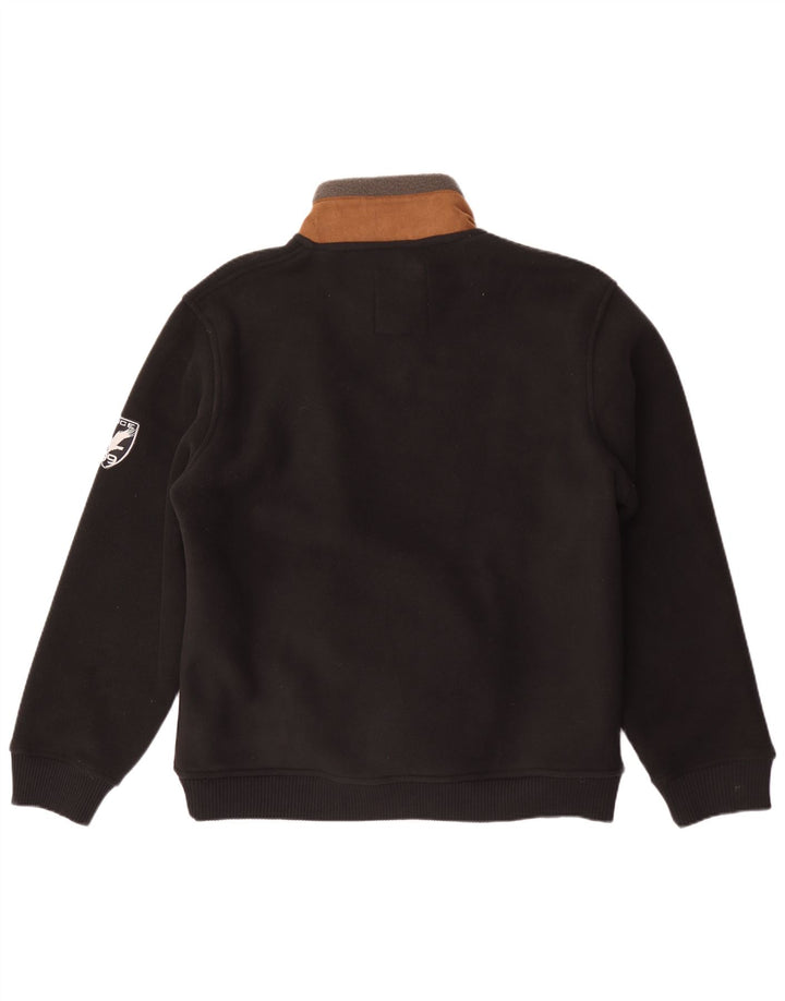 Atlas For Men Mens Fleece Jacket Large Black Colourblock Polyester