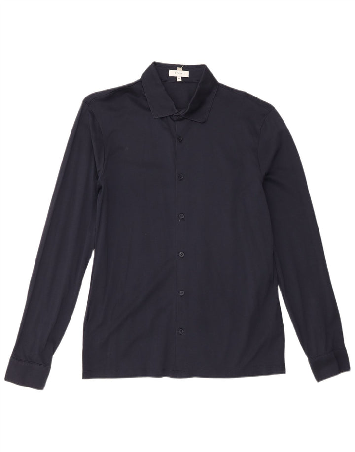 Reiss Herrenhemd aus mittelblauer Baumwolle in Marineblau