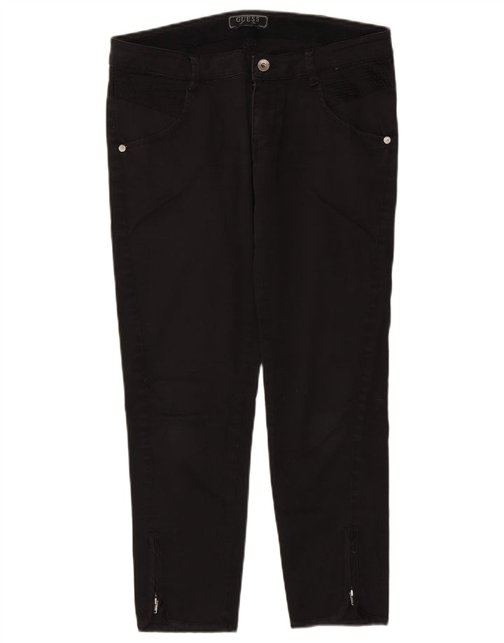 Guess Womens Cropped Trousers W30 L25 Black Cotton