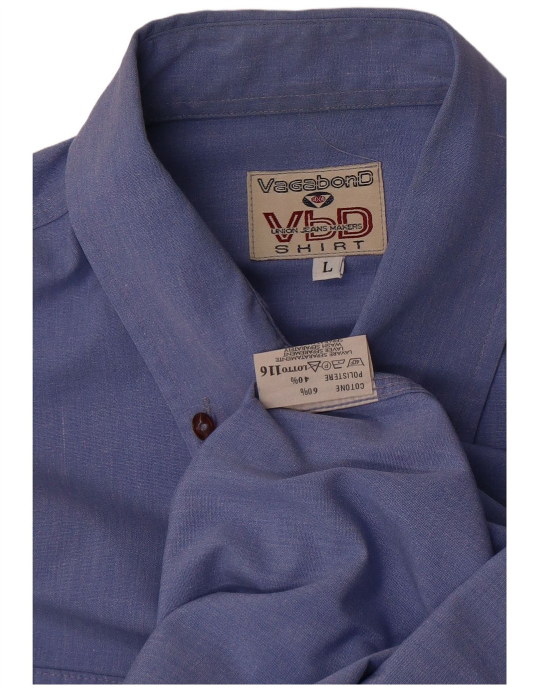 Vagabond Herrenhemd, groß, aus blauer Baumwolle