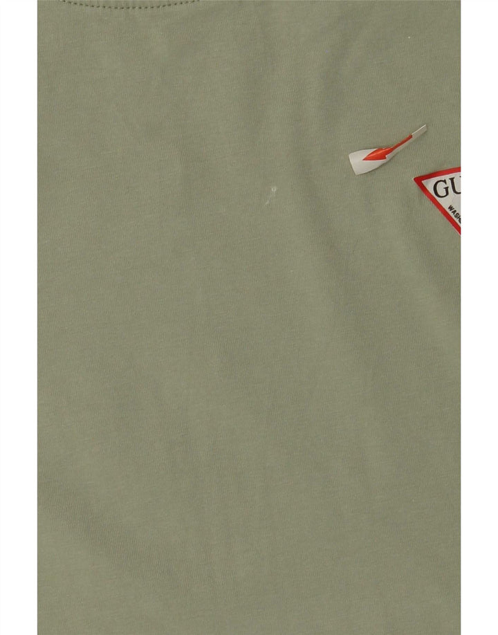 Guess Womens T-Shirt Top UK 12 Medium Green Cotton